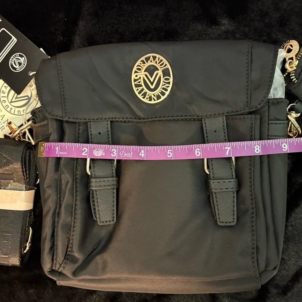 🛑🆕🛑 Valentino Orlandi Black Crossbody Bag with Gold Accents